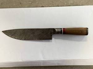 lot 35 image: Damascus Butcher Knife 13 Long