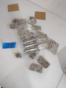 lot 38 image: 3-12 in. x 58 in. Radius Satin Nickel Door Hinge Value Pack (24 per Pack)