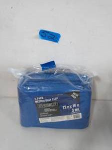lot 52 image: EVEERBILT 12 ft. x 16 ft. Blue General Purpose Tarp (2-Pack)
