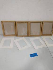 lot 56 image: Gallery 8 in. x 10 in. Matted to 5 in. x 7 in. Rustic Brown Wood Picture Frame (Set of 4)