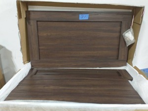 lot 81 image: classic framed wood platform bed size TWIN  rustic mahogany