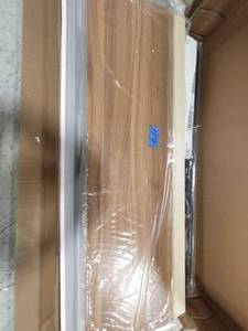 lot 117 image: Nora Natural Full Metal and Wood Platform Bed Frame