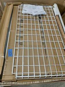 lot 101 image: HUSKY 96 in. W x 42 in. H x 48 in. D Overhead Ceiling Mount Storage Rack in White