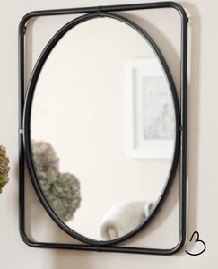 lot 3 image: HOME DECORATORS COLLECTION Medium Rectangle Black Oval Modern Accent Mirror (32 in. H x 24 in. W)