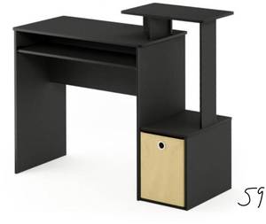 lot 59 image: 40 in. Rectangular BlackBrown 1 Drawer Computer Desk with Keyboard Tray