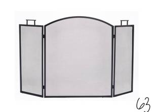 lot 63 image: Classic Black Steel 3-Panel Fireplace Screen by Pleasant Hearth