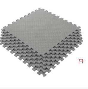 lot 77 image: 9 CASES Multi-Purpose Grey 24 in. x 24 in. EVA Foam Interlocking Anti-Fatigue Exercise Tile Mat (6-Pieces)