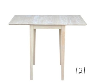 lot 121 image: Small Drop Leaf Wood Unfinished Dining Table