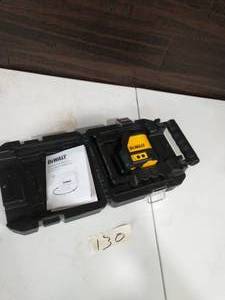 lot 130 image: DEWALT 165 ft. Red Self-Leveling Cross-Line Laser Level with 9 ft. x 12 in. Pocket Tape Measure with Magnetic Back