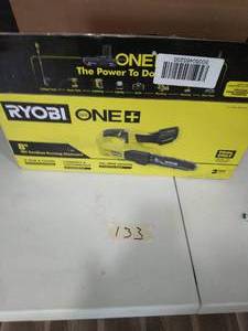 lot 133 image: RYOBI ONE 18V 8 in. Cordless Battery Pruning Chainsaw (Tool Only)