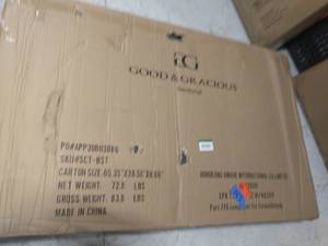 lot 143 image: GOOD & GRACIOUS 73 in. Gray Fabric 3-Seats Sectional Sofa Bed with Storage Function for Small Space Living Room Bedroom
