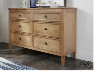 lot 146 image: Marsden Patina Finish 6 Drawer Dresser (54 in W. X 36 in H.)