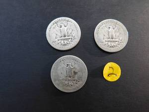 Three Early Date Washington Quarters1934, 1936-D, 1939-D