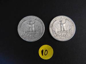 Two 1962 90% Silver Washington Quarters 1962-P and 1962-D