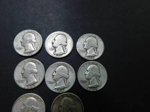 Sixteen 90% Silver Washington Quarters