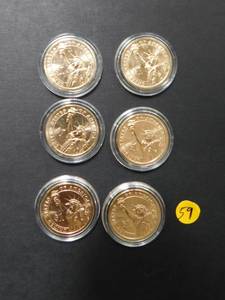 Six BU Abraham Lincoln Presidential Coins in Air-Tite Holders