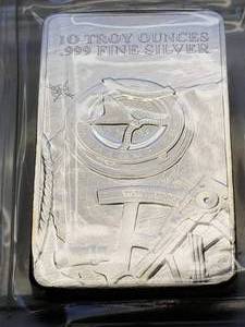 10 TROY OZ. .999 FINE SILVER PROSPECTOR BAR SEALED
