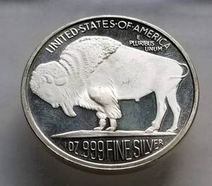 1 TROY OZ. .999 FINE SILVER INDIAN BUFFALO DESIGN