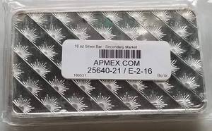 10 TROY OZ. .999 FINE SILVER BAR SUNSHINE MINT SEALED