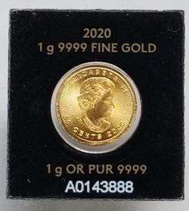 2020 CANADA 1 GRAM .9999 FINE GOLD SEALED IN ORIGINAL PACKAGING