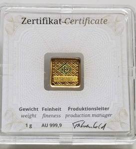 GERMAN GEIGER 1 GRAM .9999 FINE GOLD IN ORIGINAL CARD