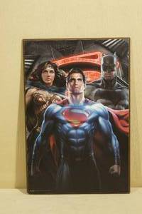 lot 146 image: Large Superman, Batman, Wonder Woman Photo Printed on Wood