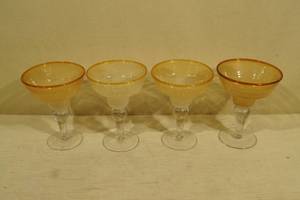 lot 71 image: 4 Vintage Margarita Glasses
