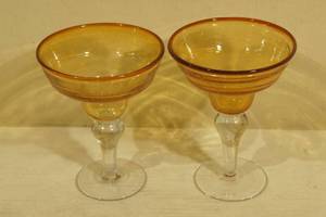 lot 72 image: 2 Vintage Margarita Glasses