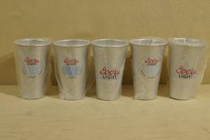 lot 46 image: 5 Metal Coors Light Cups