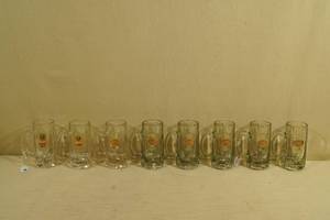 lot 50 image: Mexican Beer Promotional Glass Beer Mugs - Tecate, Carta Blanca