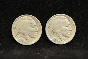 lot 24 image: 2 1936 Buffalo Nickel Coins - DS