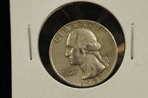 lot 13 image: 1957-D Washington Silver Quarter Coin