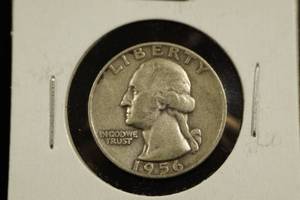 lot 14 image: 1956-D Washington Silver Quarter Coin
