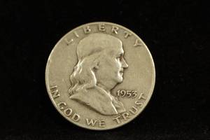 lot 9 image: 1953-D Franklin Silver Half Dollar Coin