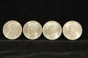 lot 17 image: 4 1976 Eisenhower Dollar Coins
