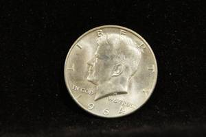 lot 11 image: 1964-D Kennedy Silver Half Dollar Coin