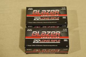 lot 19 image: 100 CCI Blazer .22 LR 40 Gr Ammo
