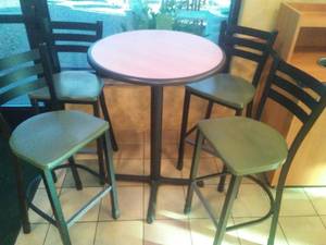 High Top Table with 3 Chairs (Green).