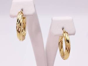 Italian Swirl Hoop Earrings in 18k Yellow Gold