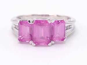 2.65 Carat Lady Slipper Pink Sapphire and Diamond White Gold Ring