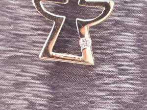 Heavenly Diamond and 14k Yellow Gold Angel Necklace