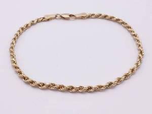 Lovely 7.5 Inch 14k Yellow Gold Rope Bracelet