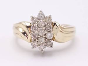 12 Carat Diamond Ring with Wave Gold Band