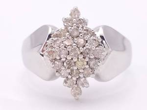 Stylish .50 Carat Diamond Cluster White Gold Ring