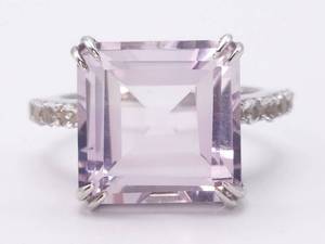 Amazing 5.0 Carat Amethyst and White Topaz Silver Ring
