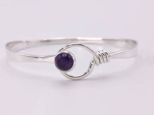 Ed Lavin Designer Amethyst Sizable Silver Bracelet