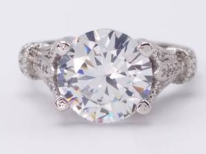 Eye Catching, Beautiful Cubic Zirconium Silver Estate Ring