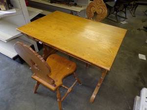 Hausske Furniture Hand Carved Table and 2 Chairs