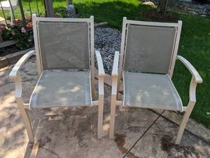 lot 77 image: Pair of Metal Patio Chairs