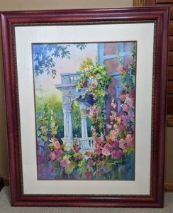 lot 42 image: Beautiful Rose Edin Watercolor Art Print with Conservation Glass